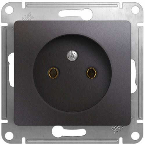 Розетка без заземления без рамки Systeme Electric Glossa 1-м. графит картинка